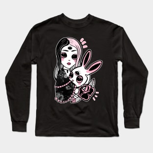 Dark alice and white rabbit Long Sleeve T-Shirt